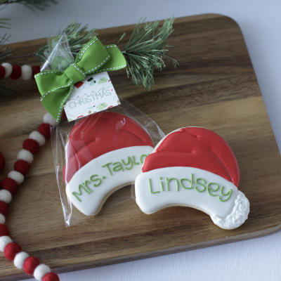 Personalized Santa Hat Cookie