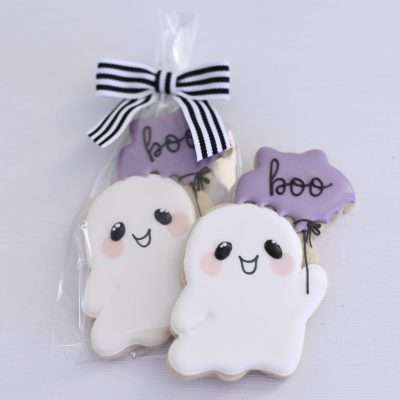 Boo Bat Balloon Cookie