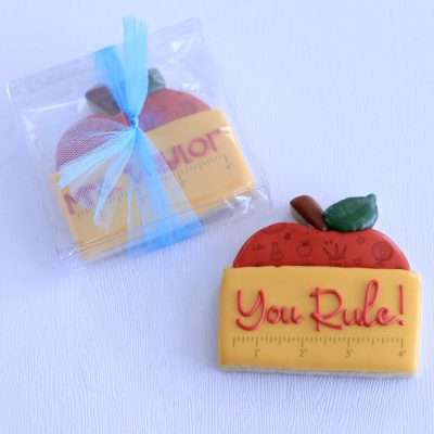 Personalized Apple/Ruler Cookie